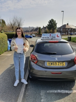 A big congratulations to Lauren Bellicose. Lauren passed her driving test today at Cobridge Driving Test Centre with just 6 driver faults.<br />
Well done Lauren- safe driving from all at Craig Polles Instructor Training and Driving School. 🙂🚗<br />
Driving instructor-Dave Wilshaw