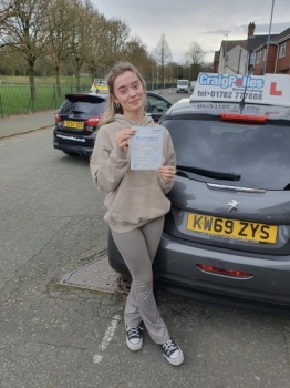 A big congratulations to Katie Bainbridge.🥳<br />
Katie passed her driving test today at Cobridge Driving Test Centre. First attempt and with just 6 driver faults.<br />
Well done Katie safe driving from all at Craig Polles Instructor Training and Driving School. 🙂🚗<br />
Driving instructor-Dave Wilshaw