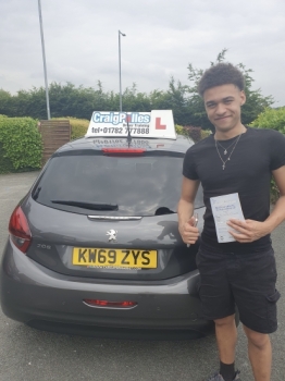 A big congratulations to Cain O´Connor.🥳<br />
Cain passed his driving test today at Cobridge Driving Test Centre. First attempt and with just 5 driver faults.<br />
Well done Cain safe driving from all at Craig Polles Instructor Training and Driving School. 🙂🚗<br />
Driving instructor-Dave Wilsahw