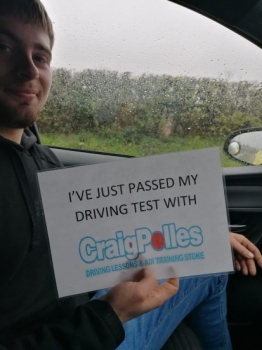 A big congratulations to George Adams. George passed his driving test today at Cobridge Driving Test Centre with just 4 driver faults.<br />
Well done George- safe driving from all at Craig Polles Instructor Training and Driving School. 🙂🚗<br />
Driving instructor-Bradley Peach