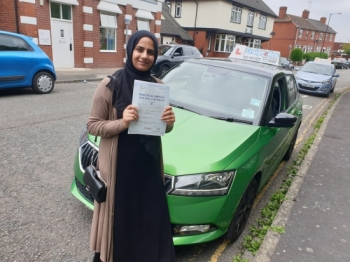 A big congratulations to Aisha Ali, who has passed her driving test today at Cobridge Driving Test Centre, on her First attempt and with just 3 driver faults.<br />
Well done Aisha- safe driving from all at Craig Polles Instructor Training and Driving School. 🙂🚗<br />
Instructor-Jamie Lees