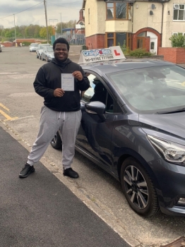 A big congratulations to Mufaro Mahleki. Mufaro passed his driving test today at Cobridge Driving Test Centre, with 7 driver faults. <br />
Well done Mufaro - safe driving from all at Craig Polles Instructor Training and Driving School. 🙂🚗<br />
Driving instructor-Joe O´Byrne