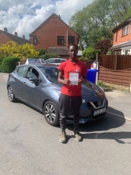 A big congratulations to Semire Adeoro. Semire passed his driving test today at Cobridge Driving Test Centre, at his First attempt and with just 4 driver faults.<br />
Well done Semire- safe driving from all at Craig Polles Instructor Training and Driving School. 🙂🚗<br />
Driving instructor-Joe O´Byrne