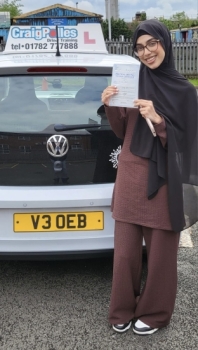 A big congratulations to Alveena Arif.🥳<br />
Alveena passed her driving test today at Newcastle Driving Test Centre, with just 4 driver faults.<br />
Well done Alveena safe driving from all at Craig Polles Instructor Training and Driving School. 🙂🚗<br />
Automatic Driving instructor-Debbie Griffin